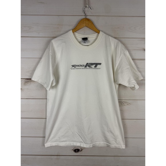 BMW Shirt Mens Large White Motorcycle Graphic Tee Mexico Cotton